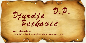 Đurđe Petković vizit kartica